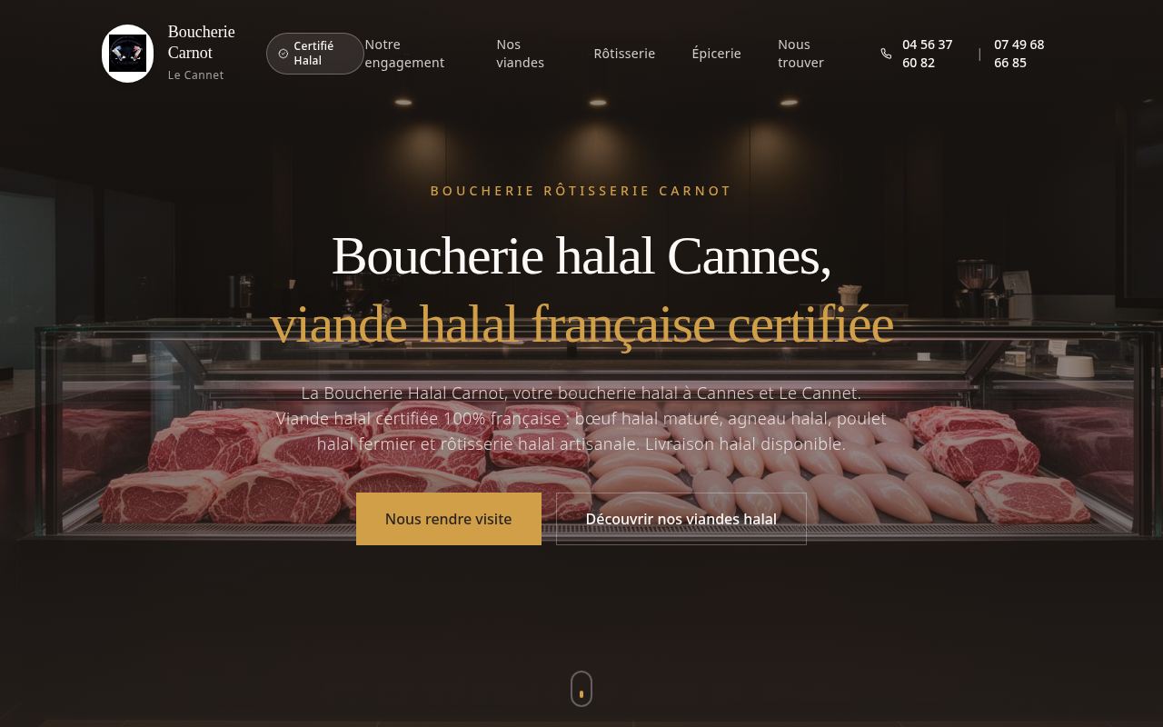 Aperçu du site internet réalisé pour Boucherie Carnot — Artisan Boucher