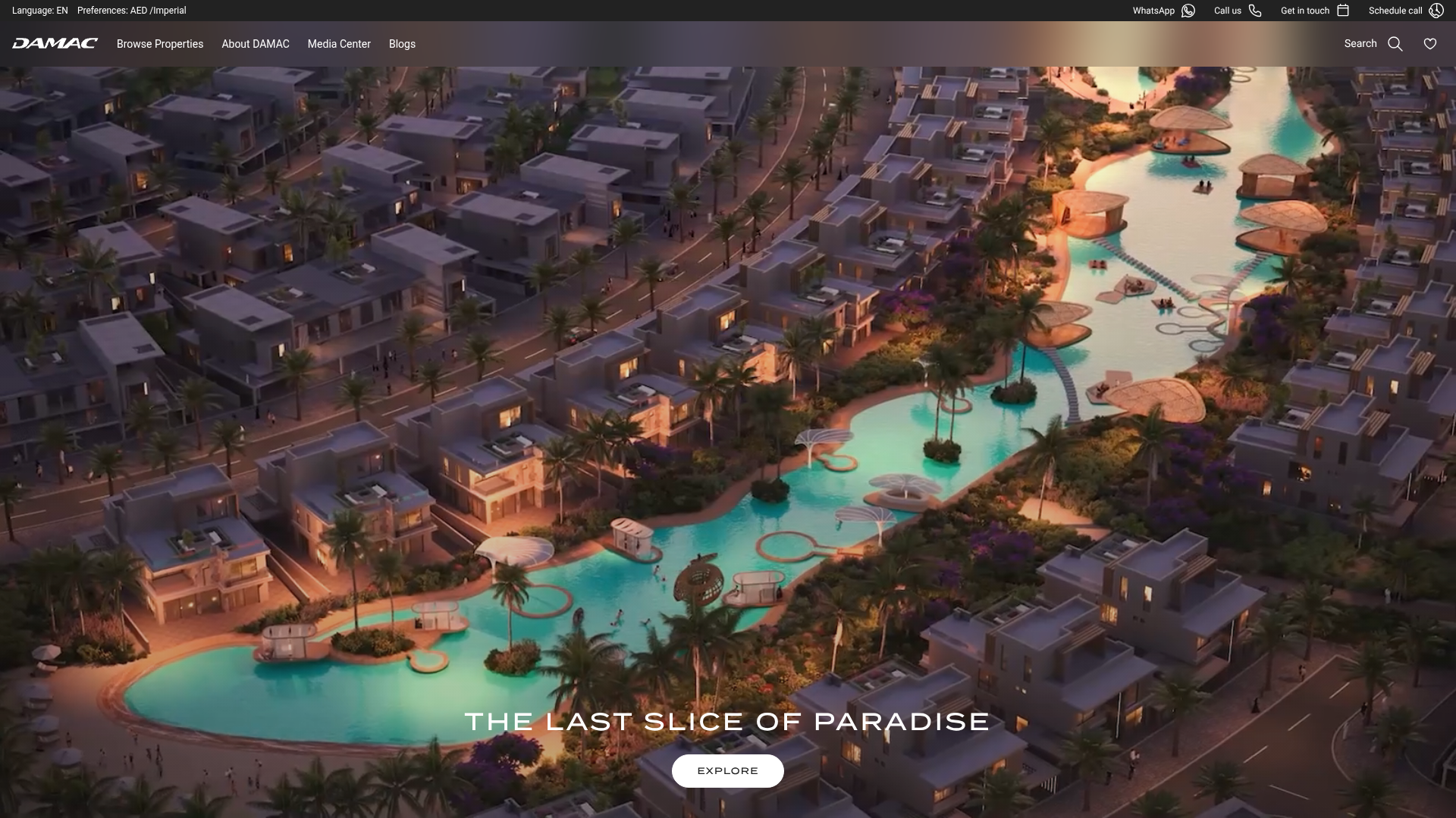 Site web réalisé pour DAMAC Properties — Immobilier / Promoteur de luxe