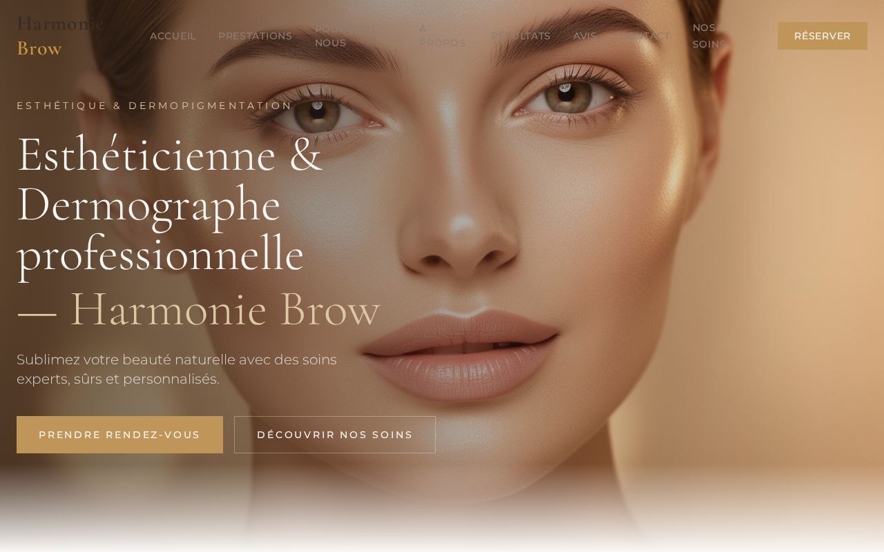 Aperçu du site internet réalisé pour Harmonie Brown — Beauté & Bien-être