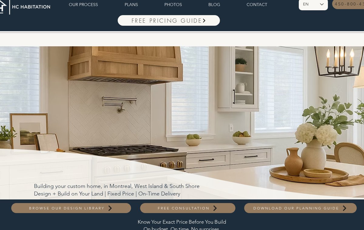 Site web réalisé pour HC Habitation, Construction / Maisons sur mesure