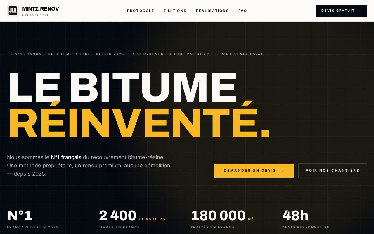 Aperçu du site internet réalisé pour JLA Mintz — BTP / Rénovation Bitume