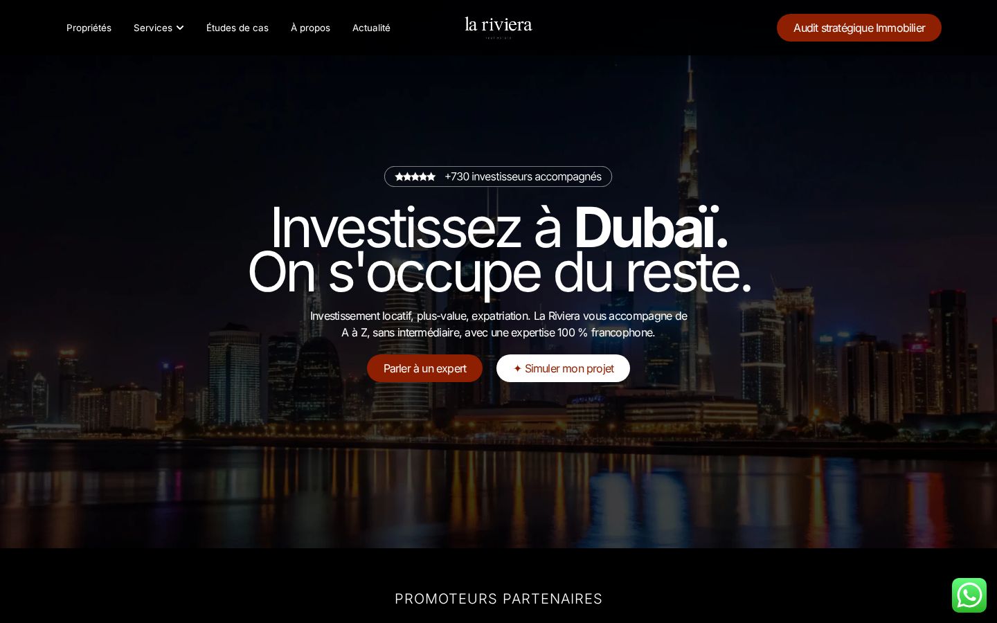 Site web réalisé pour La Riviera Real Estate — Immobilier / Investissement